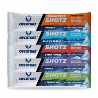 Overtime 400 Pack Sugar Free Single Flavor Electrolyte Drink Mix - Single Serve Shotz 